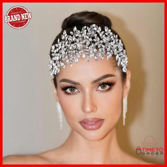Handmade Rhinestone Silver Bridal Headpiece Hair Accessory Wedding Tiara main image 6